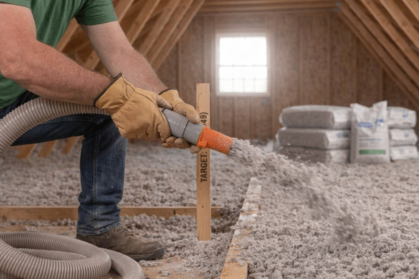 Blown-in insulation